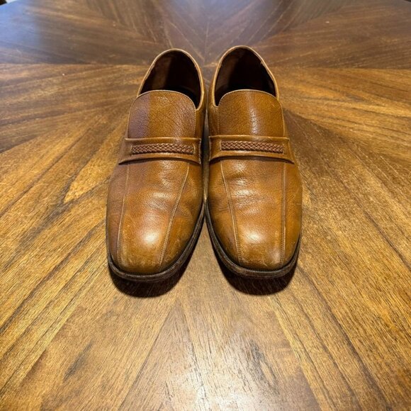 Vintage Florsheim Cognac Loafers Bike Toe Men’s 10.5 D Braided Brown Leather main image 6